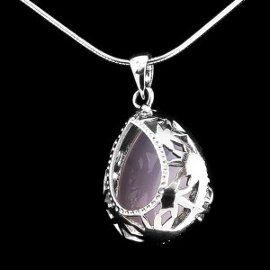 Butterfly Silver Pendant and Necklace with Rose Quartz