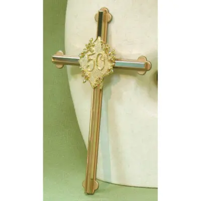 50th Anniversary Gold Wall Cross