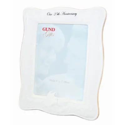 25th Anniversary White Photo Frame