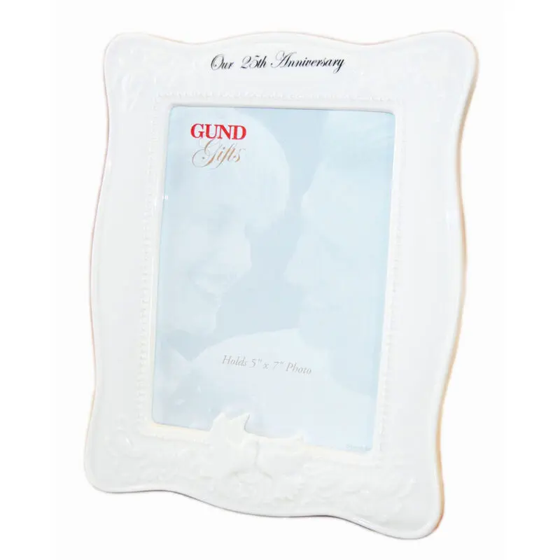 25th Anniversary White Photo Frame