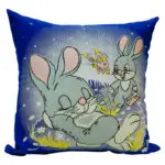 Bunnies in the field Glow Pillow 12″x 12″ ass. color +$19.95