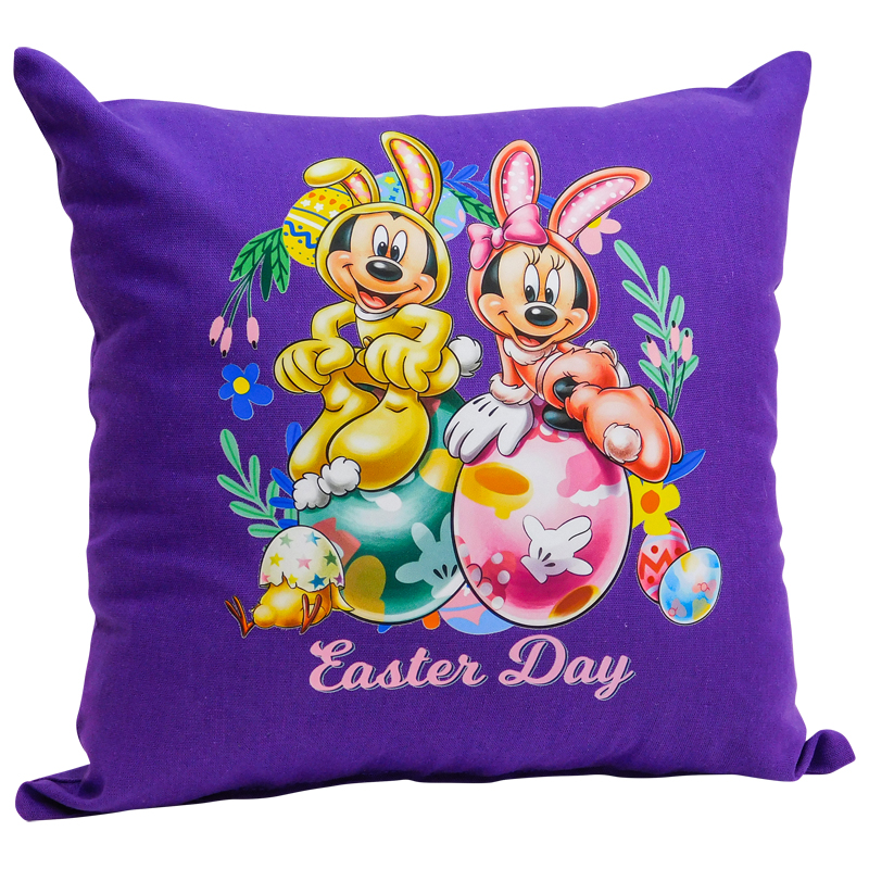 Disney 2 bunnies Easter Pillow purple