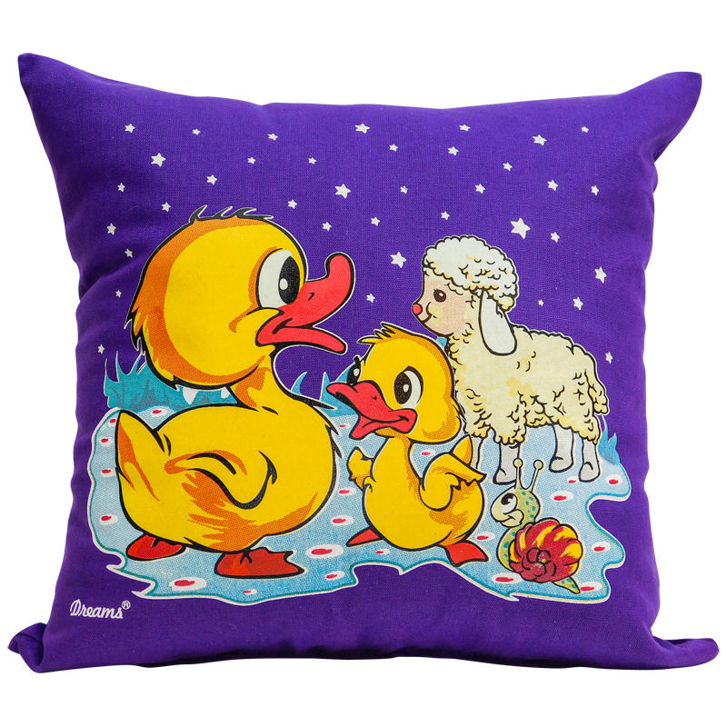 Easter ducks and sheep pillow purple