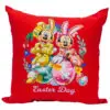Easter day 2 bunnies Pillow red