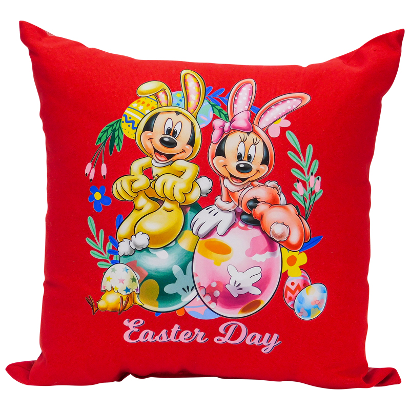 Disney 2 bunnies Easter Pillow red