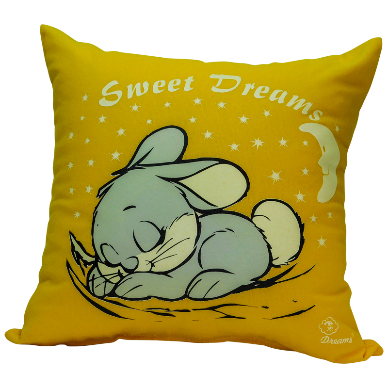 Sweet dreams bunny pillow yellow