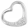 Sterling Silver Floating Heart Pendant with Embedded Stones