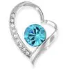 Silver Heart Pendant with Crystals