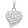 Silver Heart Pendant with Micro Set Cubic Zirconia