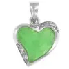 Jade Heart Shaped Silver
